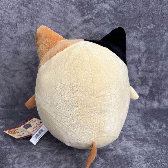 Yamani CALICO CAT Big-Eyed Round Plush Pillow 13” Yellow Kawaii Round Pillow - Picture 5 of 8